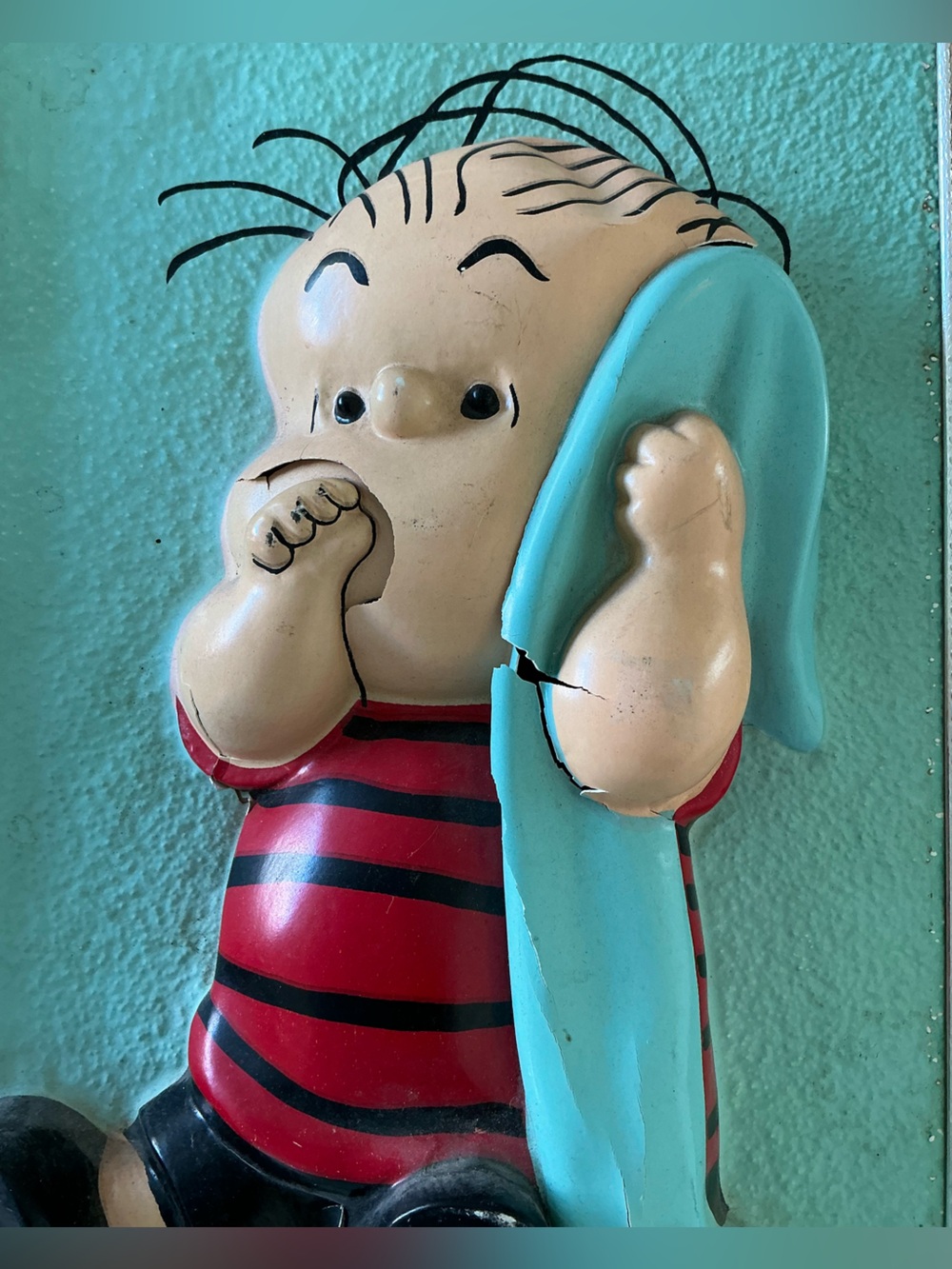 Vintage 1965 Peanuts Lucy & Linus 3D Wall Plaques Set Mid Century Decor - Picture 11 of 15